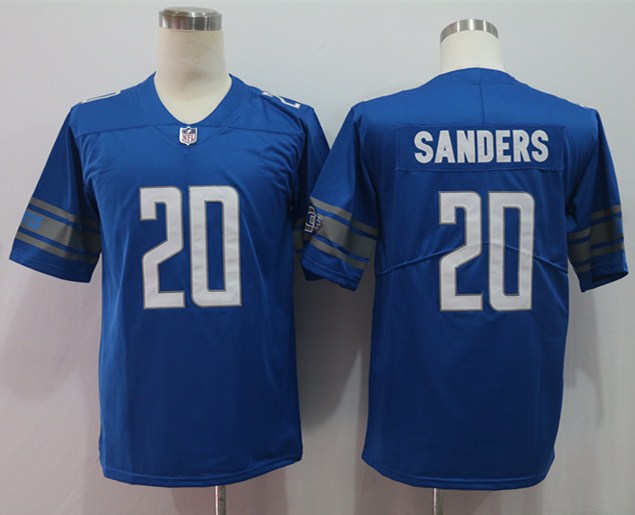 Men's Detroit Lions Barry Sanders Blue Game Retired Player Jersey football jersey product view 1