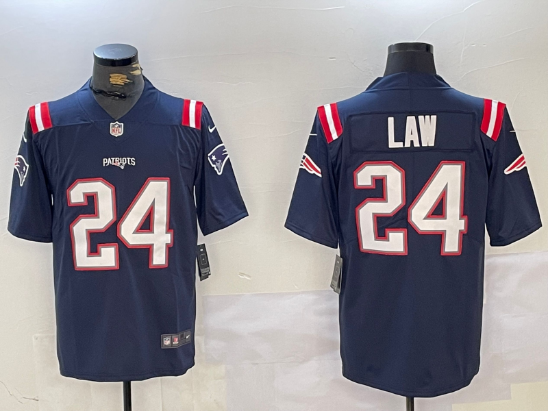Men's New England Patriots Ty Law Navy Retired Player Alternate Game Jersey football jersey product view 1