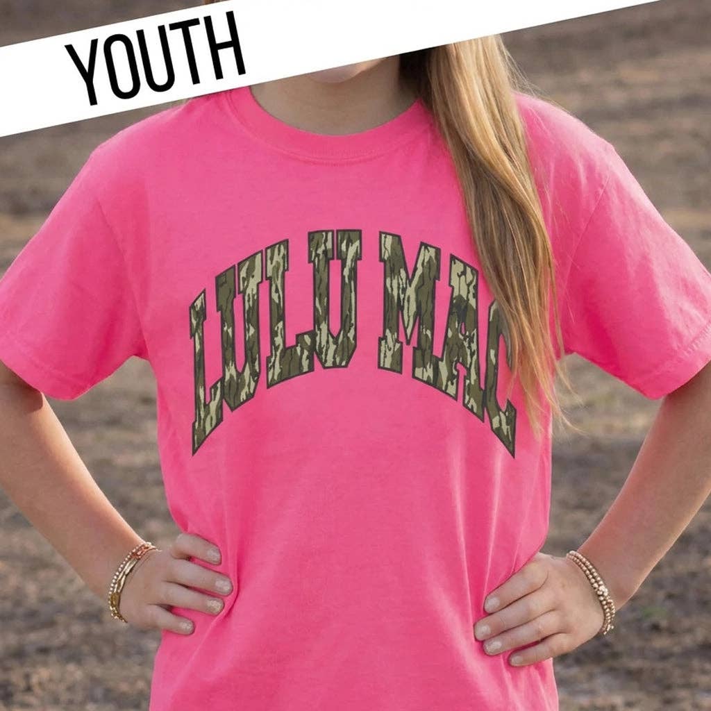 KD-MO-1000  Mossy Oak Bottomland Neon Pink Youth Comfort Colors Mossy Oak Tee Unisex T-shirt, Sweatshirt, Hoodie, Long Sleeve Tee - T-Shirt, Sweatshirt, Hoodie
