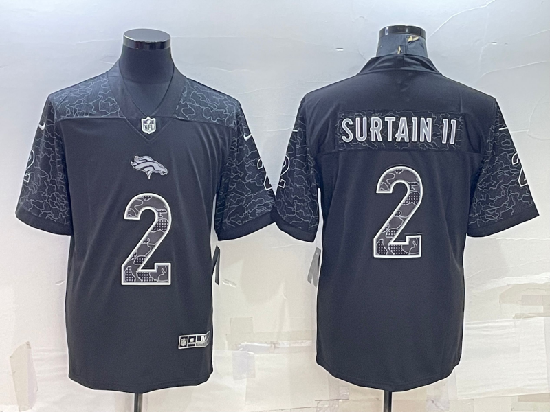 Men's Denver Broncos Patrick Surtain II #2 Black Retired Player RFLCTV Limited Jersey1 football jersey product view 1