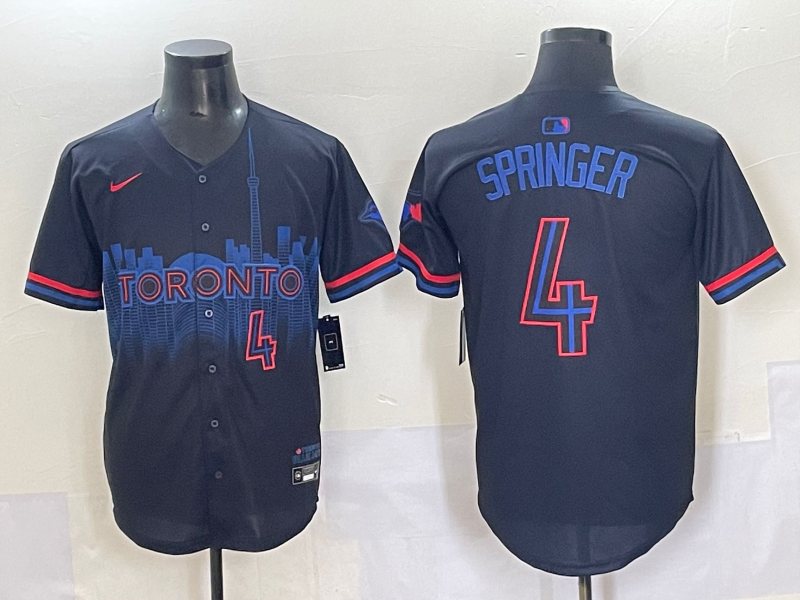 Men's Toronto Blue Jays George Springer Black 2024 City Connect Limited Player Jersey baseball jersey product view 1