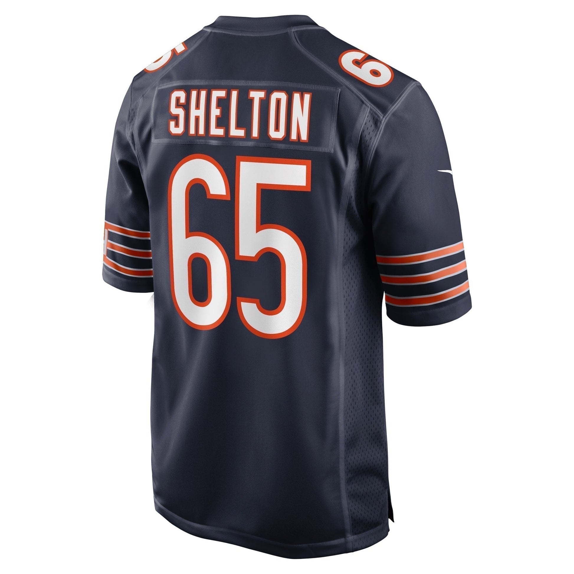 Coleman Shelton Chicago Bears Game Jersey - Navy football jersey product view 3
