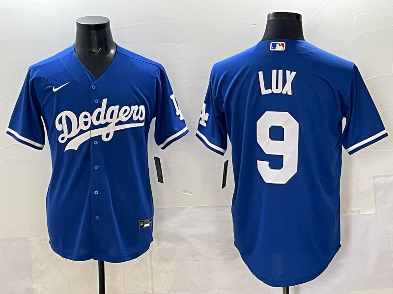 Men's Los Angeles Dodgers Gavin Lux #9 Royal Replica Player Jersey baseball jersey product view 1