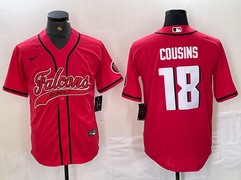 Men's Atlanta Falcons Kirk Cousins #18 Red Player Jersey1 Joint Edition football jersey product view 1