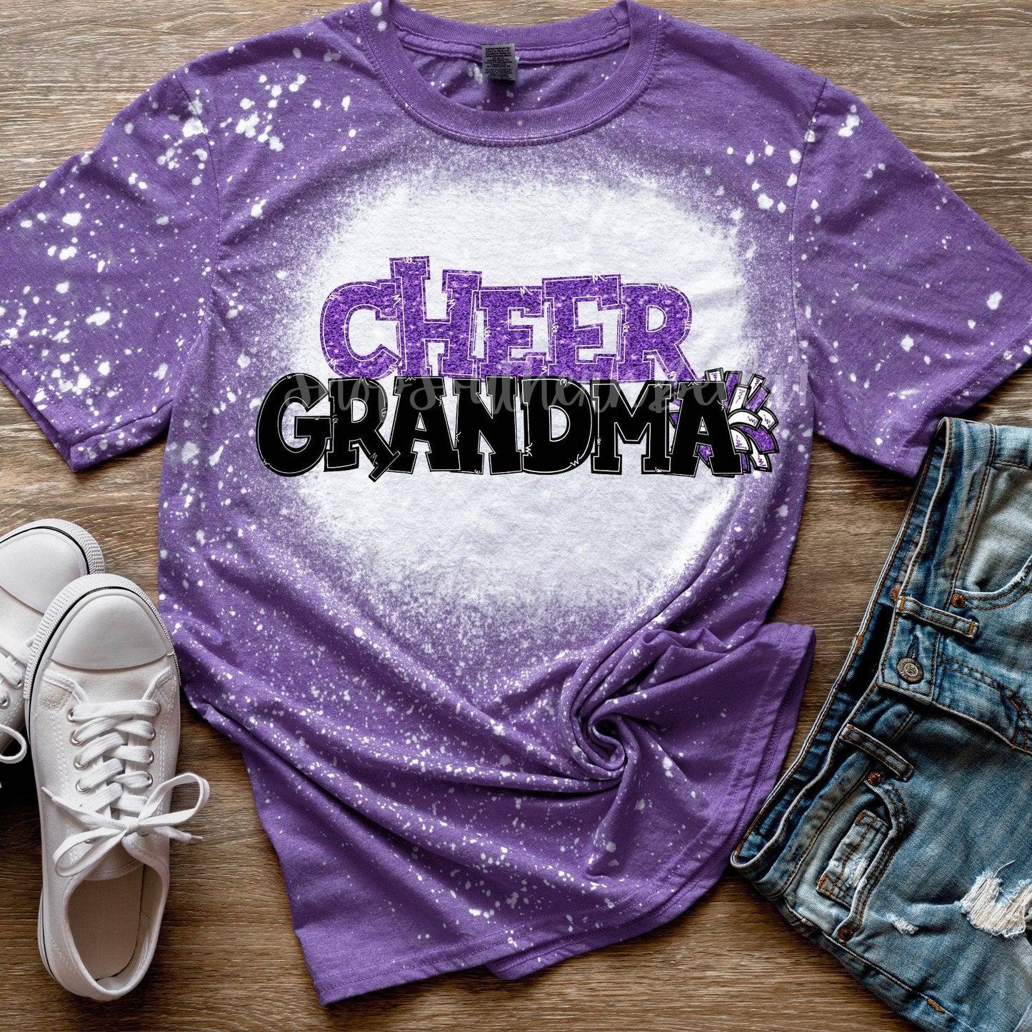 Cheer Grandma Bleached Shirt  Family Support, Cheer Gift Unisex T-shirt, Sweatshirt, Hoodie, Long Sleeve Tee - T-Shirt, Sweatshirt, Hoodie