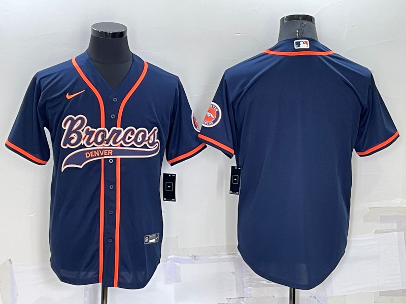 Men's Denver Broncos Navy Blank Jersey1 football jersey product view 1