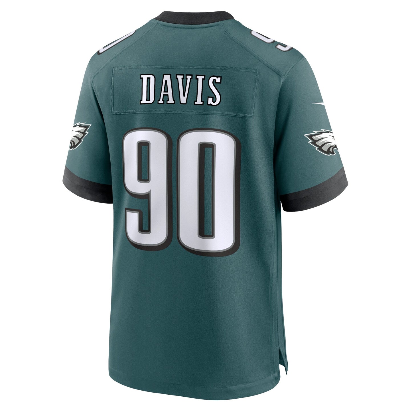 Jordan Davis Philadelphia Eagles Team Game Jersey - Midnight Green football jersey product view 3