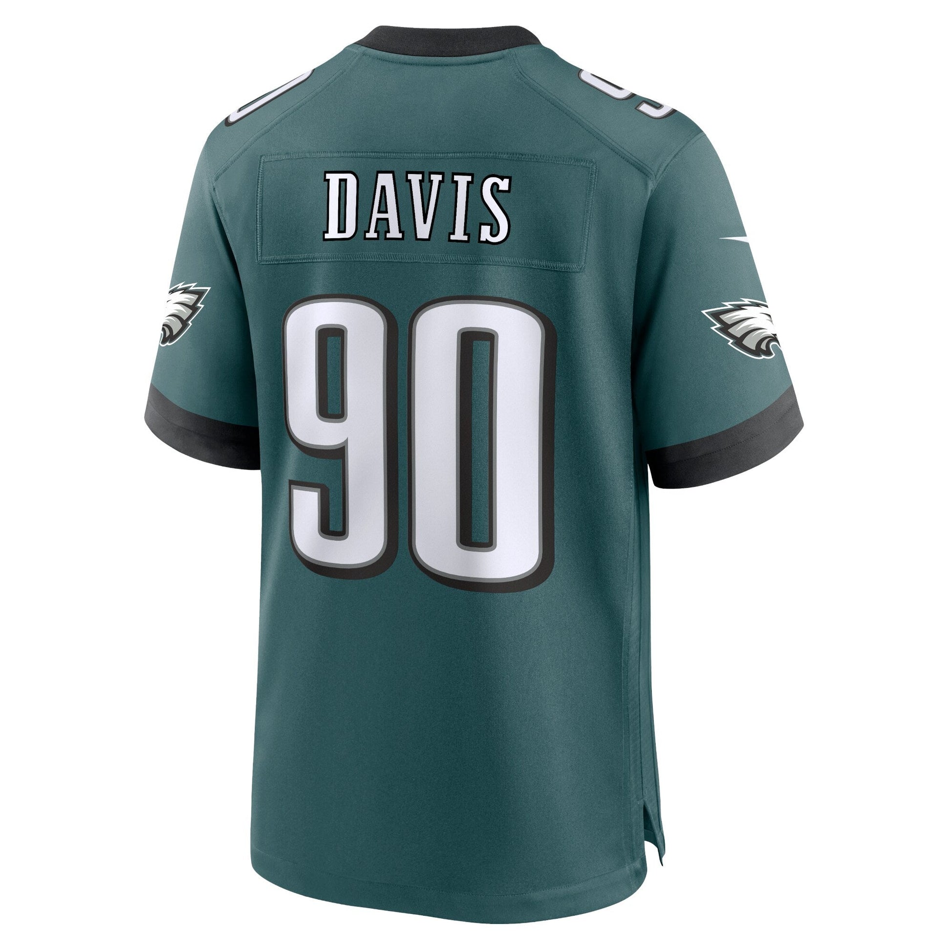 Jordan Davis Philadelphia Eagles Team Game Jersey - Midnight Green football jersey product view 3