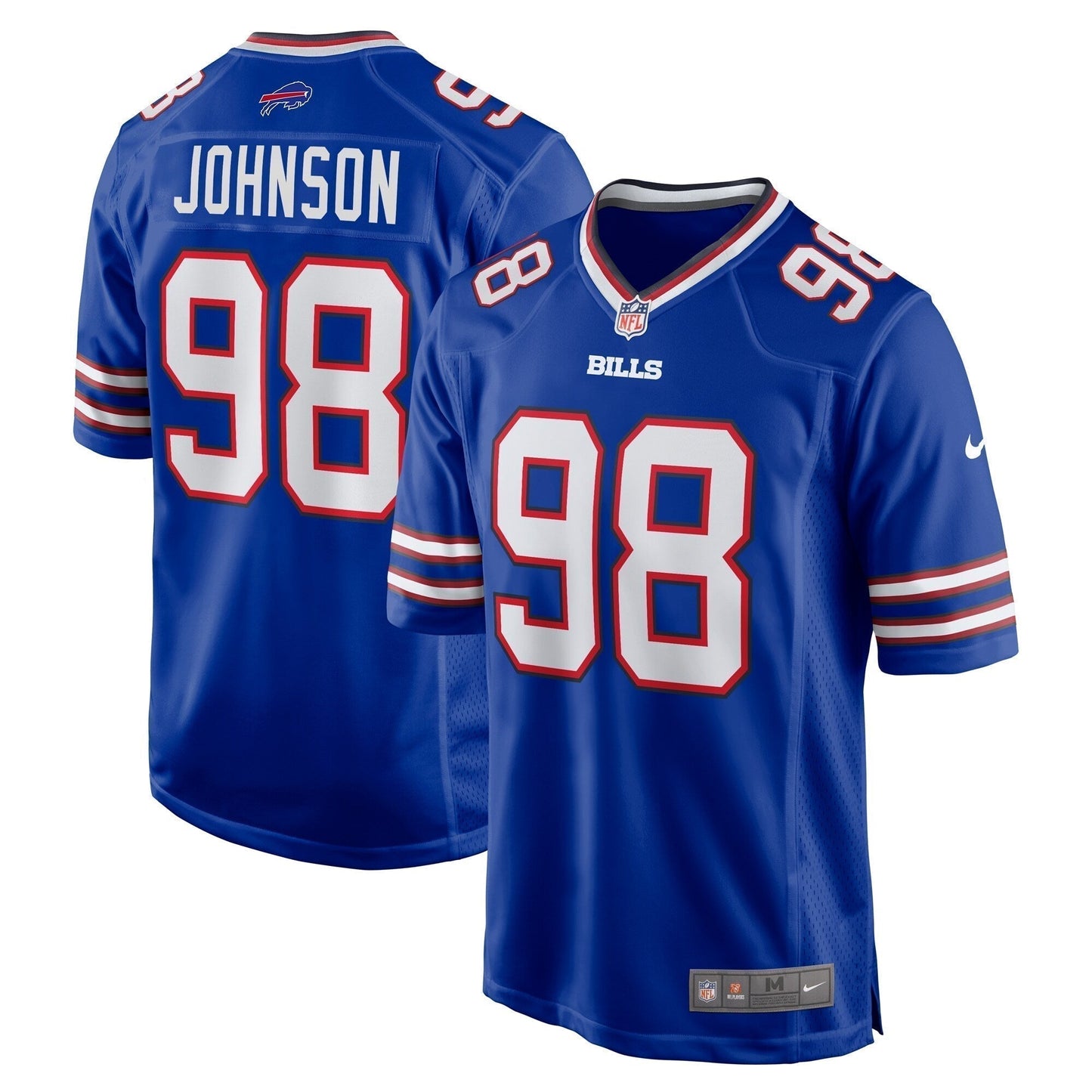 Austin Johnson Buffalo Bills Game Jersey - Royal football jersey product view 1