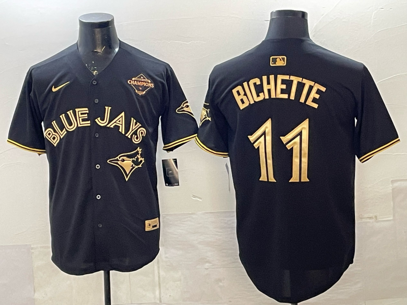 Men's Toronto Blue Jays Bo Bichette #11 Black Player Jersey baseball jersey product view 1