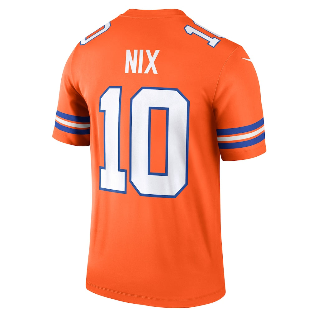 D.Broncos #10 Bo Nix Orange Legend Player Performance Top Jersey football jersey product view 1