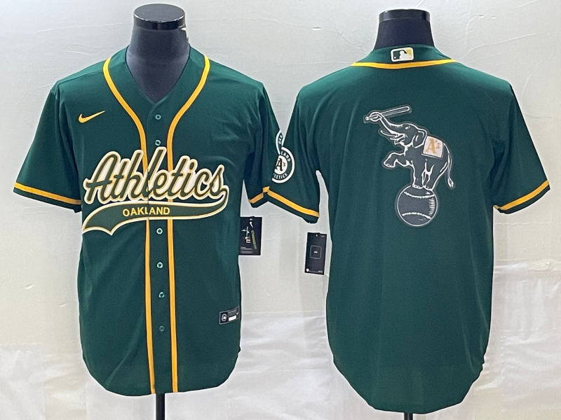 Men's Oakland Athletics Kelly Green Replica Game Jersey Joint Edition baseball jersey product view 1