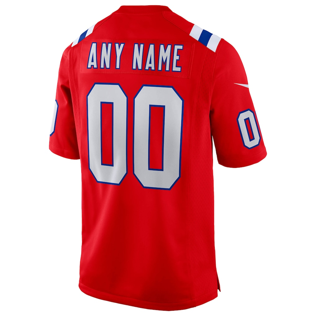 Men's New England Patriots Red Super Bowl LX Patch Custom Game Jersey football jersey product view 3