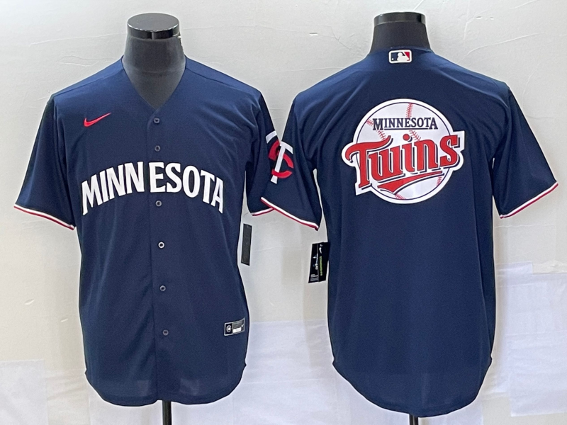 Men's Minnesota Twins Navy Alternate Replica Team Jersey baseball jersey product view 1