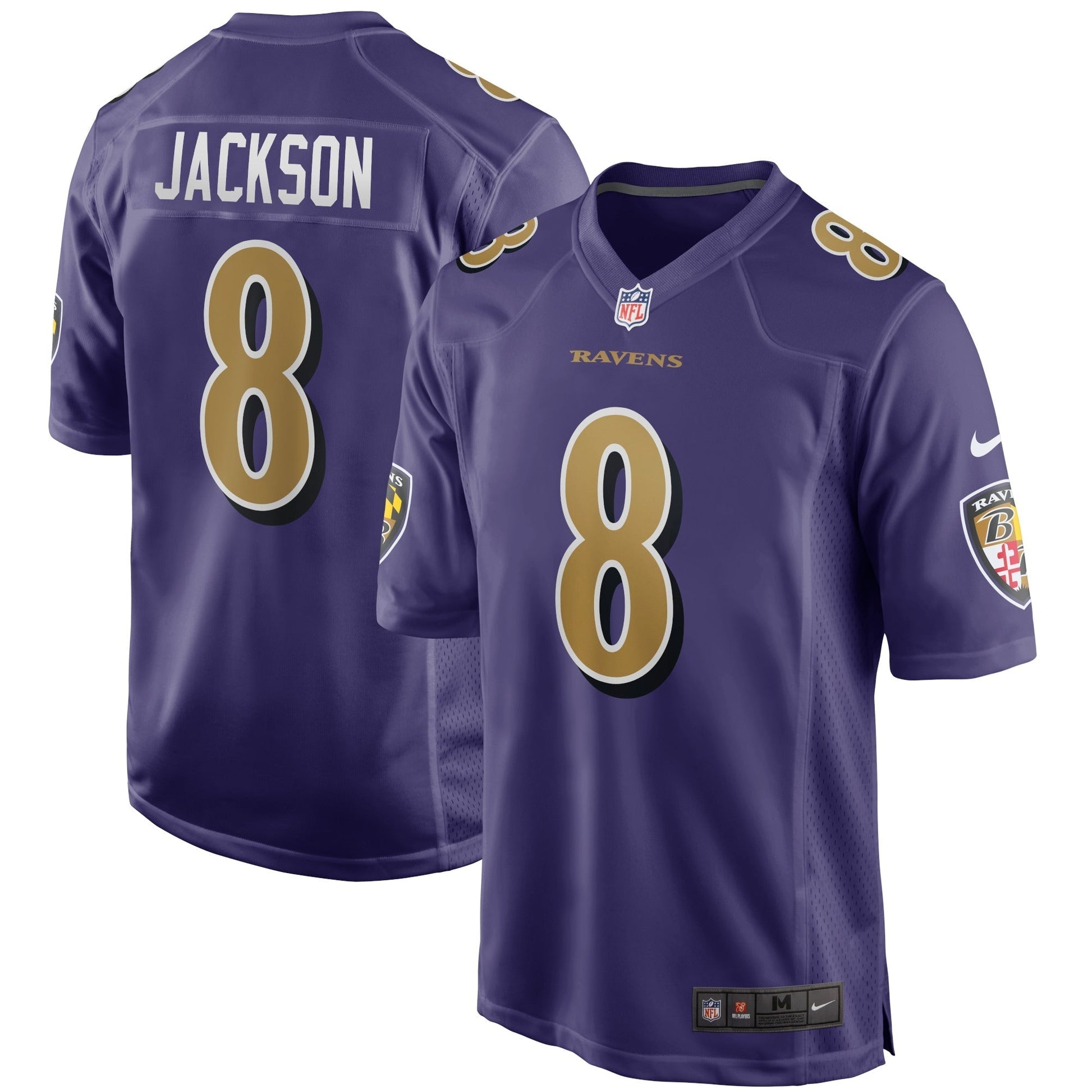 Lamar Jackson Baltimore Ravens Alternate Game Jersey - Purple football jersey product view 1