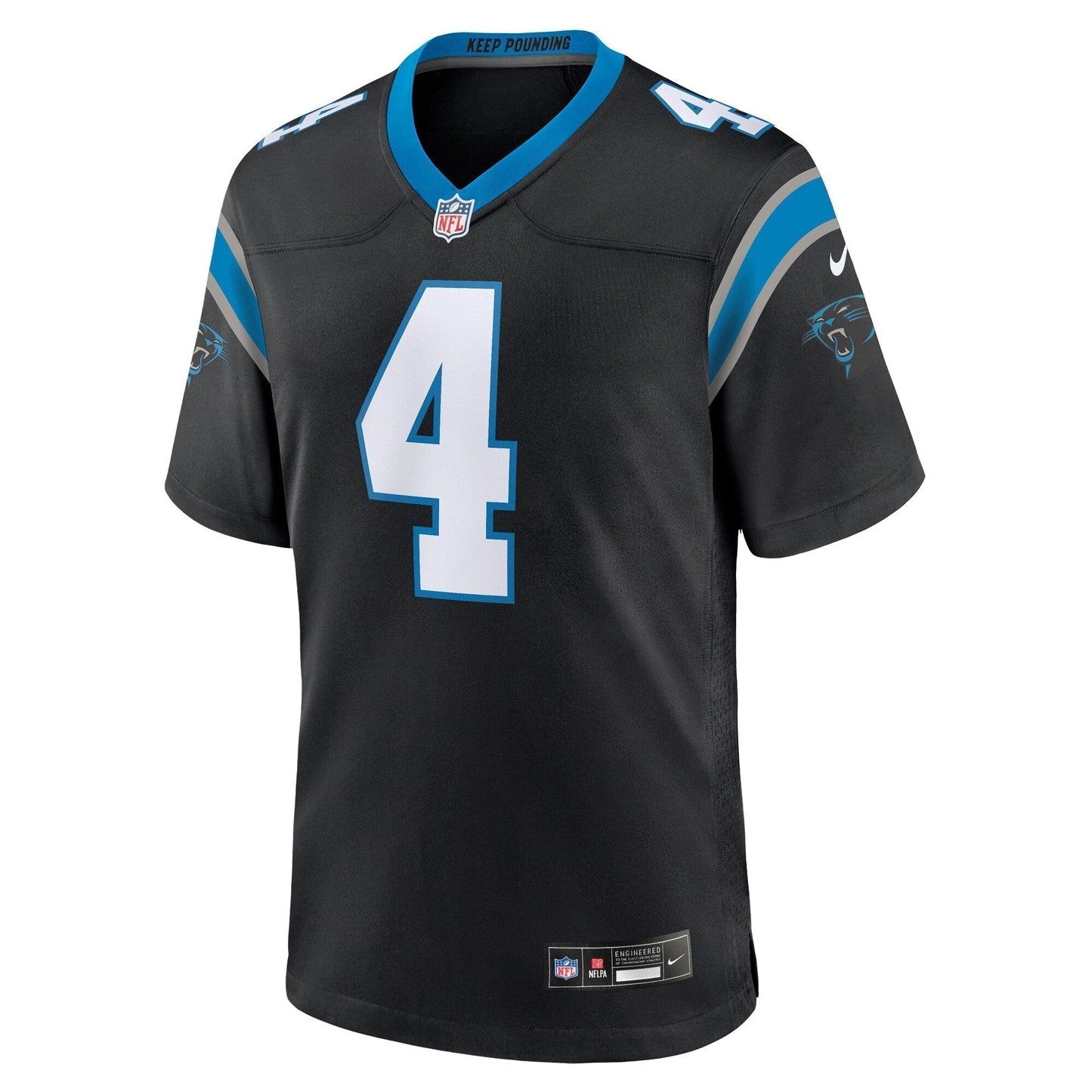 Eddy Pineiro Carolina Panthers Team Game Jersey - Black football jersey product view 2