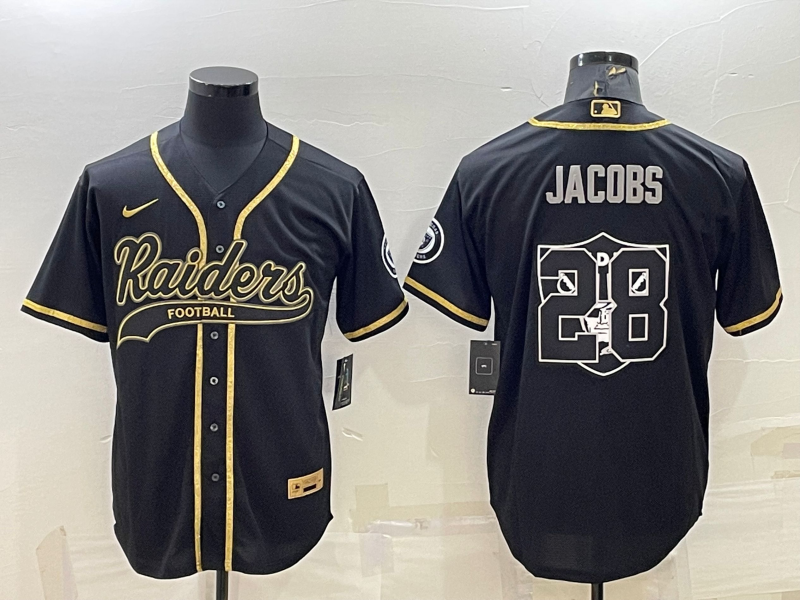 Men's Las Vegas Raiders Josh Jacobs #28 Black Game Player Jersey1 Joint Edition football jersey product view 1