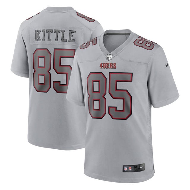 George Kittle San Francisco 49ers Atmosphere Fashion Game Jersey - Gray football jersey product view 1