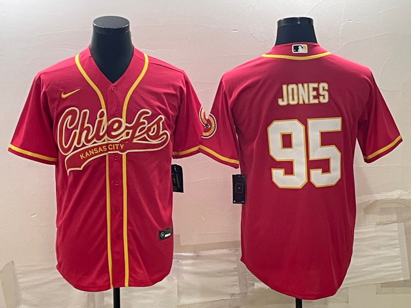 Men's Kansas City Chiefs Chris Jones Red Game Jersey Joint Edition football jersey product view 1