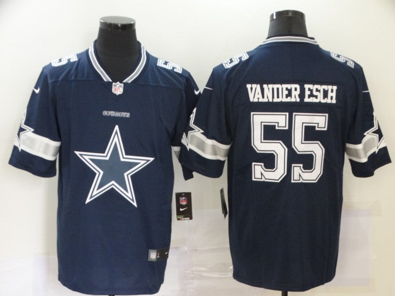 Men's Dallas Cowboys Leighton Vander Esch #55 Navy Game Jersey1 football jersey product view 1