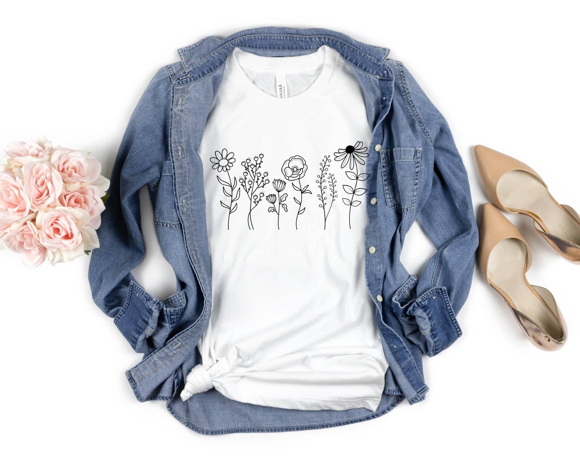 Wildflower T-Shirt Floral Nature Lover Unisex T-shirt, Sweatshirt, Hoodie, Long Sleeve Tee - T-Shirt, Sweatshirt, Hoodie