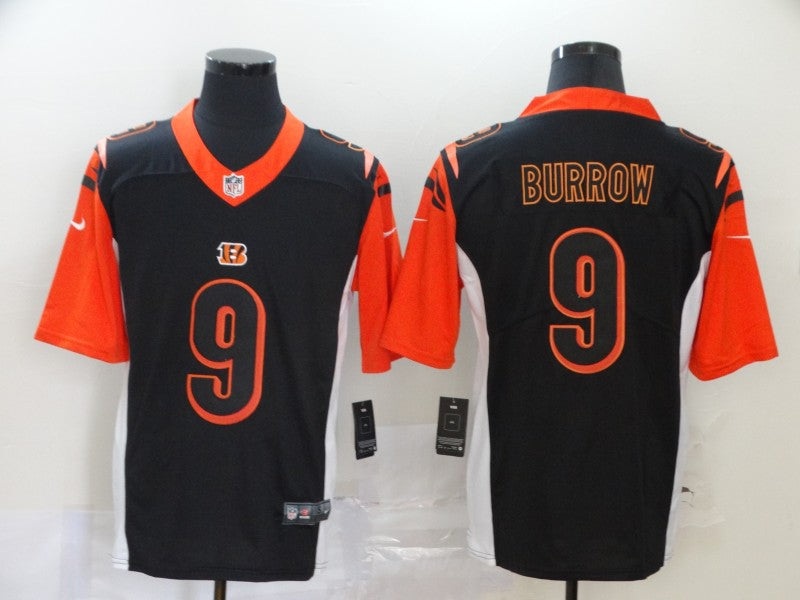 Men's Cincinnati Bengals #9 Joe Burrow Black Game Player Jersey1 football jersey product view 1