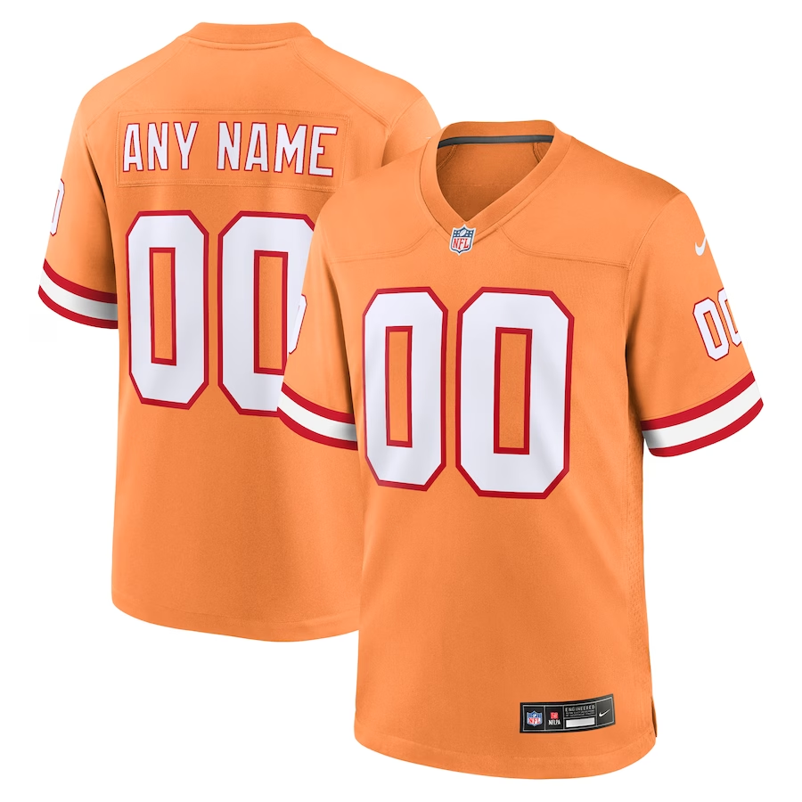 Men's Tampa Bay Buccaneers Orange Custom Throwback Game Jersey football jersey product view 1