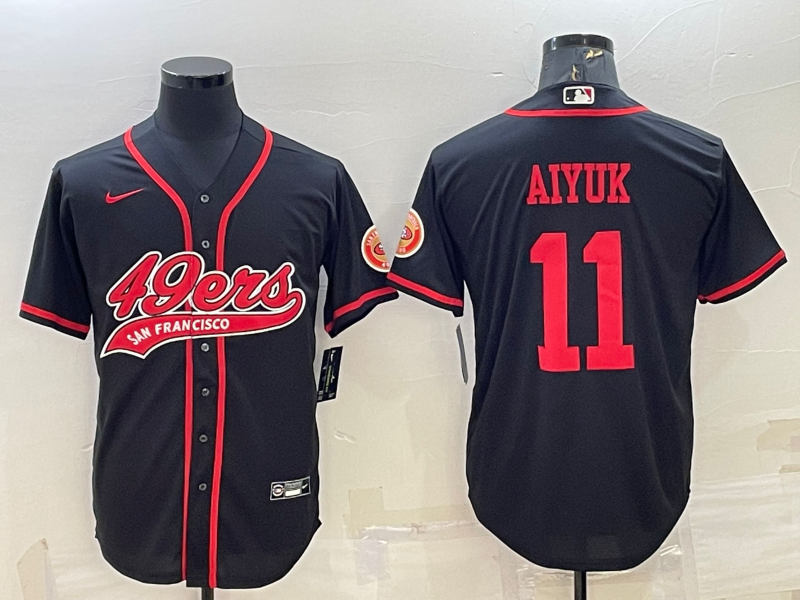 Men's San Francisco 49ers Brandon Aiyuk Black Game Jersey Joint Edition football jersey product view 1