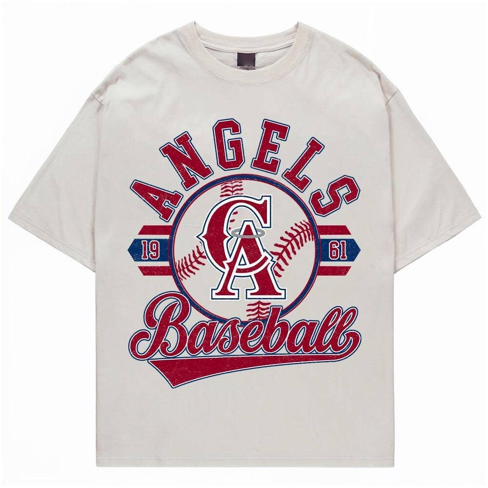 Vintage Angels Baseball League Crewneck Tee Unisex T-shirt, Sweatshirt, Hoodie, Long Sleeve Tee - T-Shirt, Sweatshirt, Hoodie
