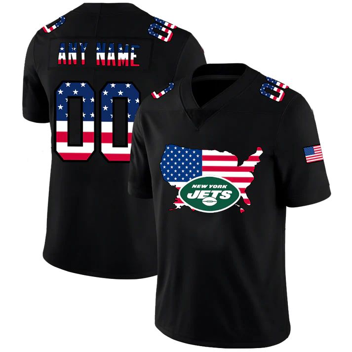 Custom1 New York Jets Black Limited Fashion Flag American Stitched Jersey1 Football Jerseys football jersey product view 1