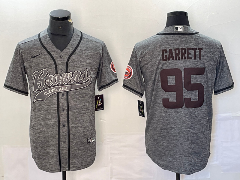 Men's Cleveland Browns Myles Garrett Gray Game Jersey Joint Edition football jersey product view 1