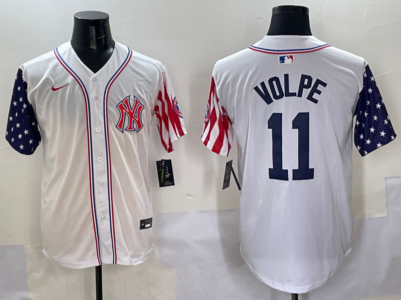 Men's New York Yankees Anthony Volpe White Team Player Game Jersey baseball jersey product view 1