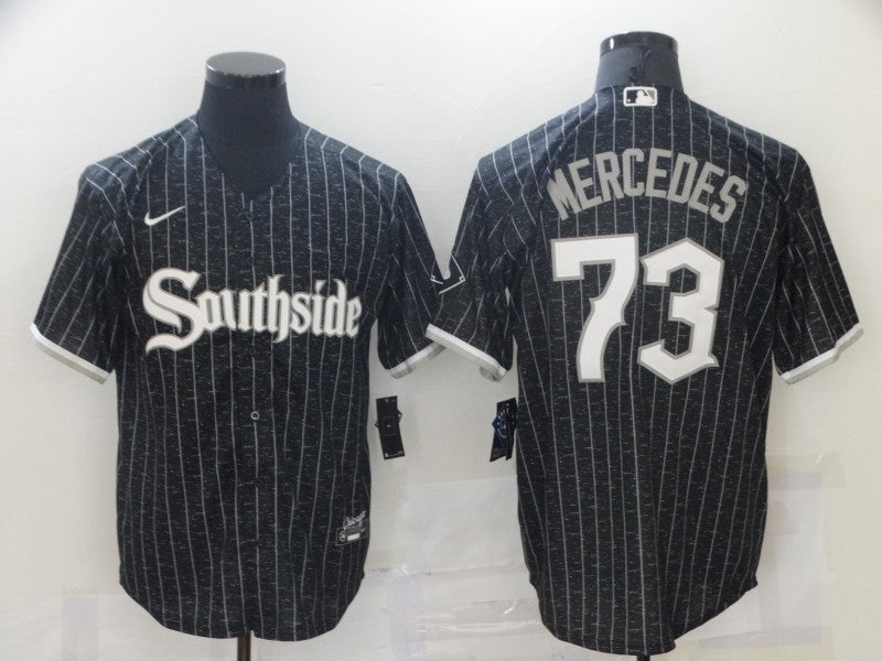 Men's Chicago White Sox Yermin Mercedes #73 Black Replica Baseball Jersey baseball jersey product view 1