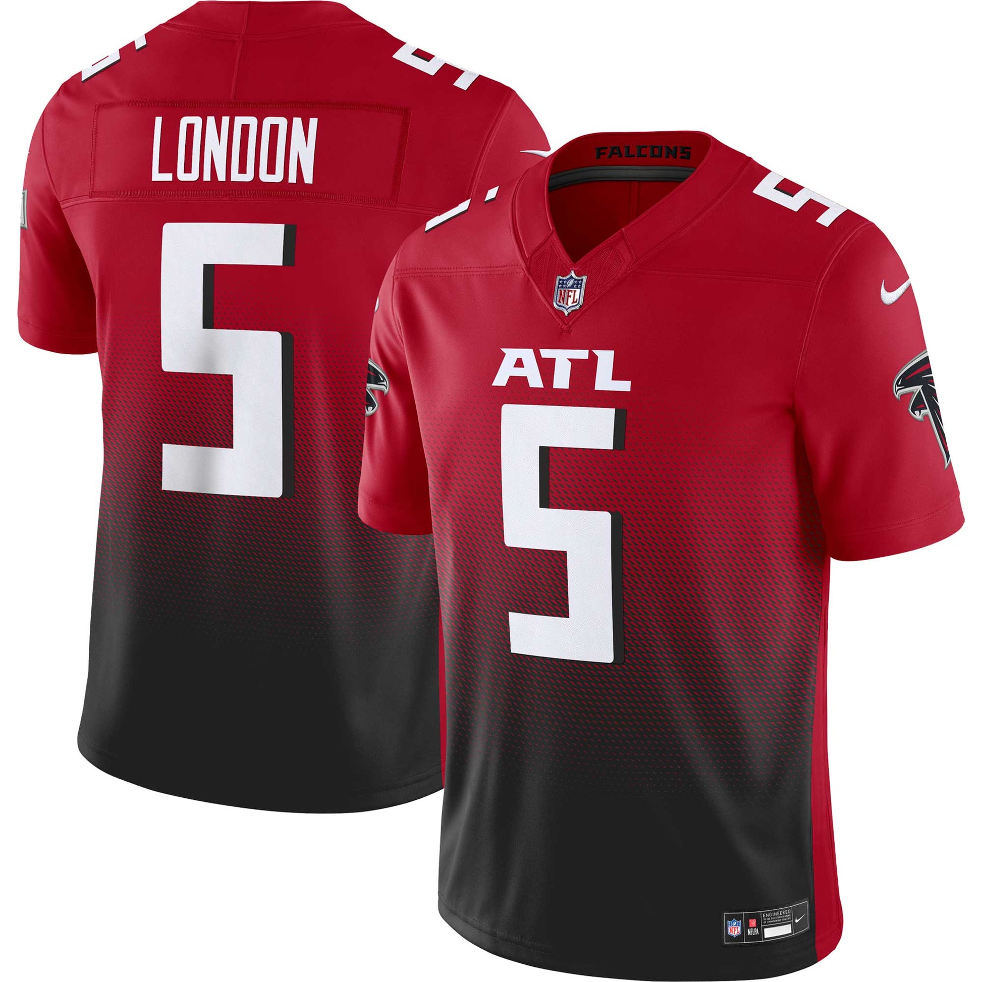 Drake London Atlanta Falcons Vapor F.U.S.E. Limited Jersey - Red football jersey product view 1