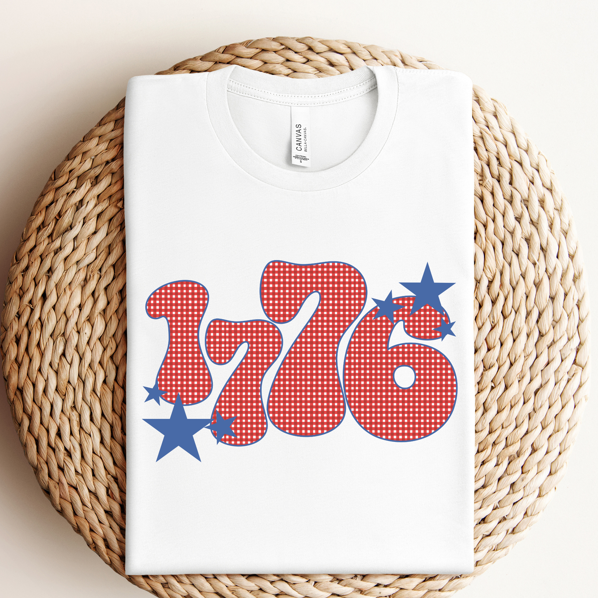 Patriotic 1776 Gingham Graphic Tee Unisex T-shirt, Sweatshirt, Hoodie, Long Sleeve Tee - T-Shirt, Sweatshirt, Hoodie