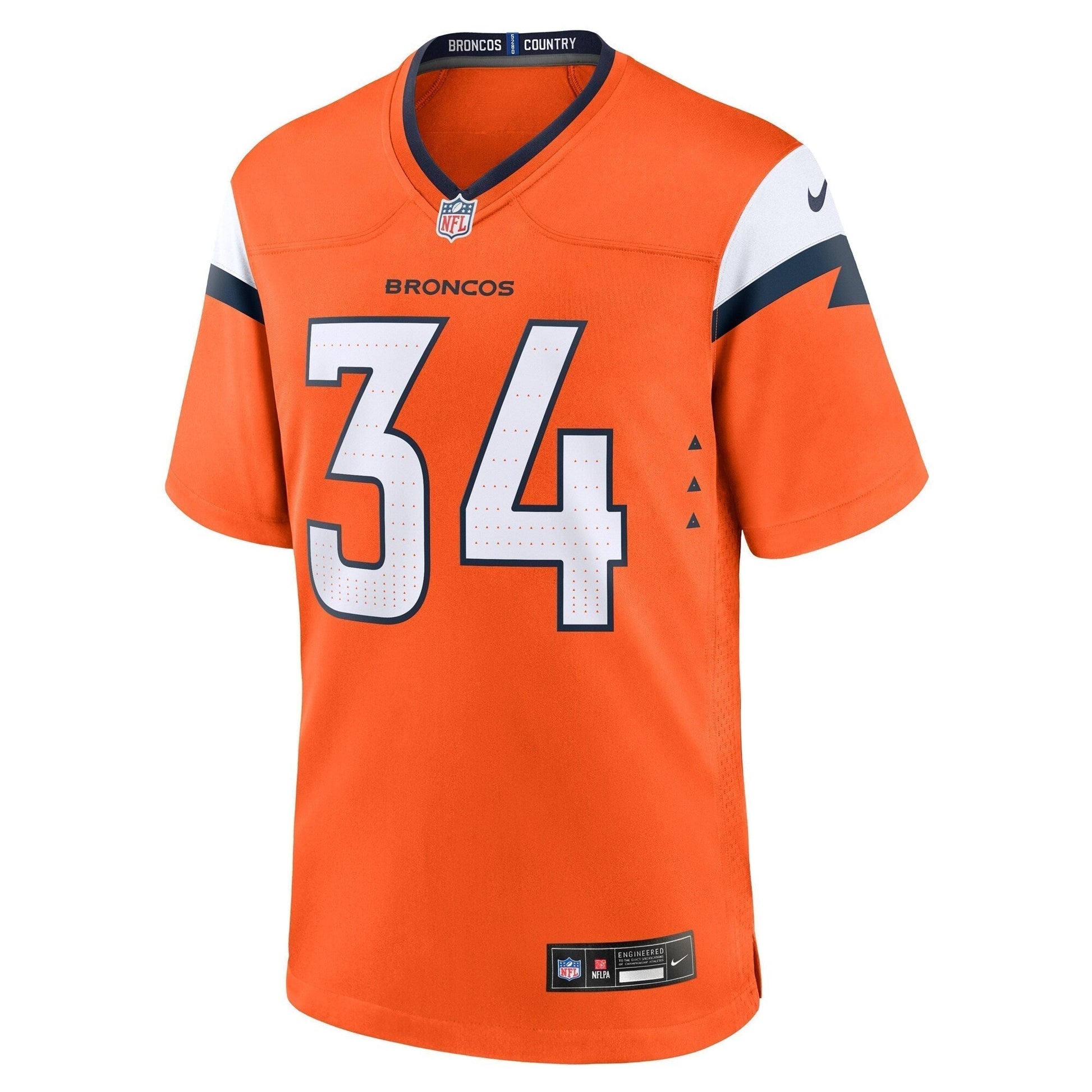 JL Skinner Denver Broncos Team Game Jersey - Orange football jersey product view 2