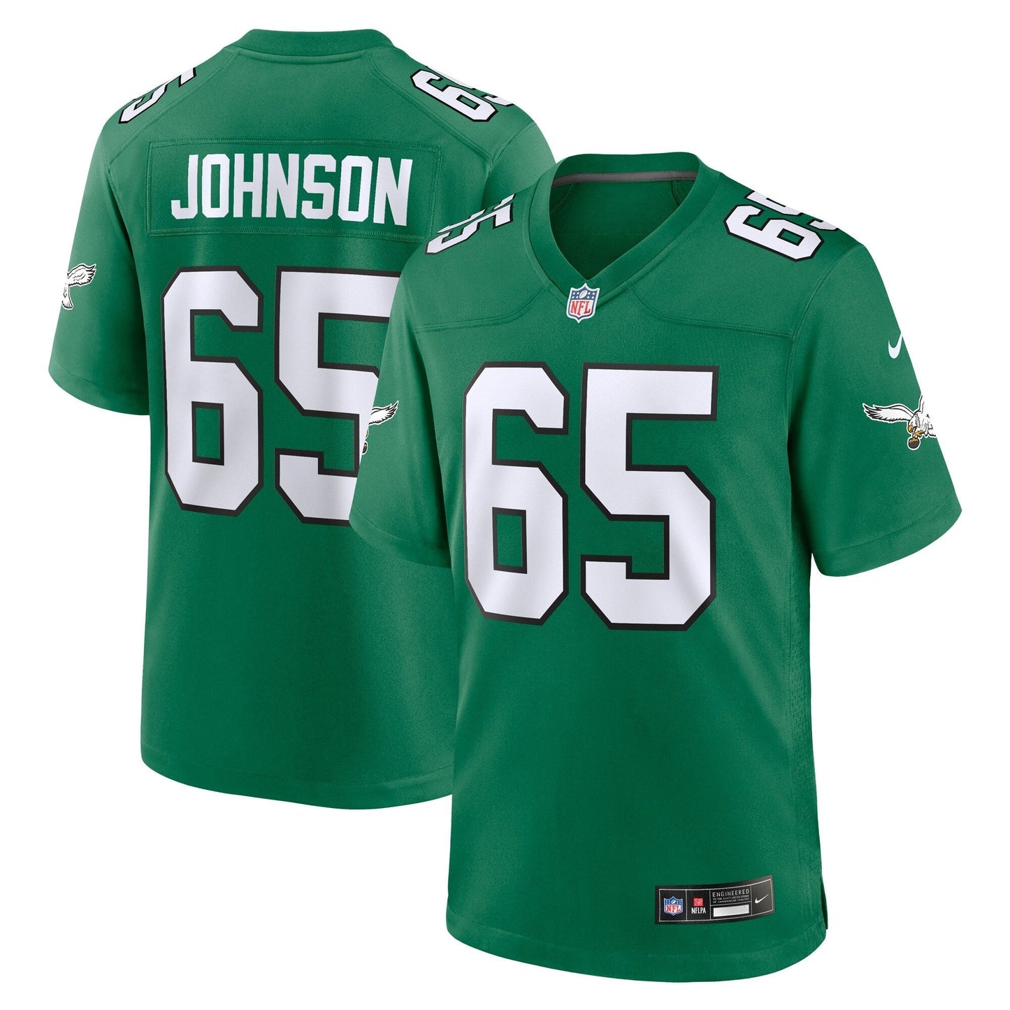 Lane Johnson Philadelphia Eagles Alternate Game Jersey - Kelly Green football jersey product view 1