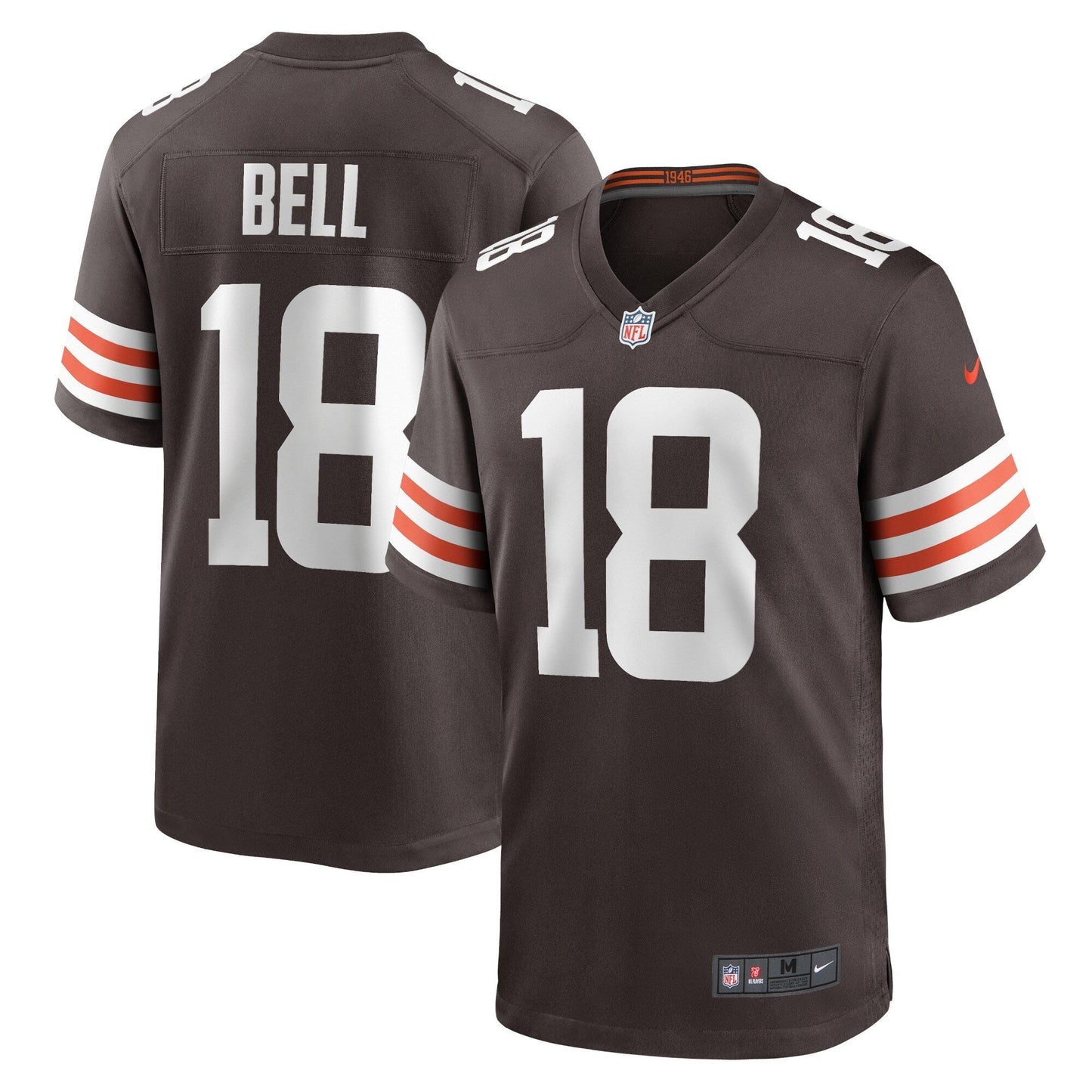 David Bell Cleveland Browns Game Jersey - Brown football jersey product view 1