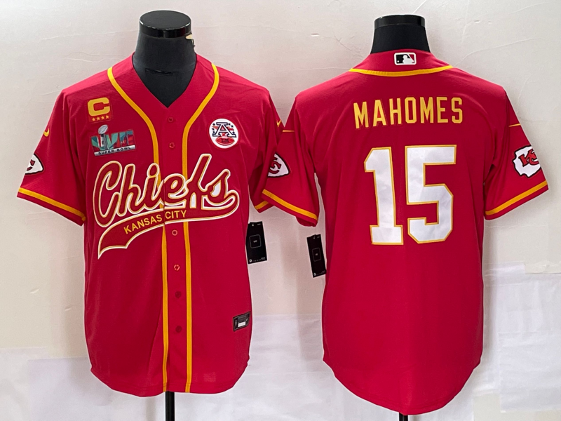 Men's Kansas City Chiefs Patrick Mahomes #15 Red Game Player Jersey1 Joint Edition football jersey product view 1