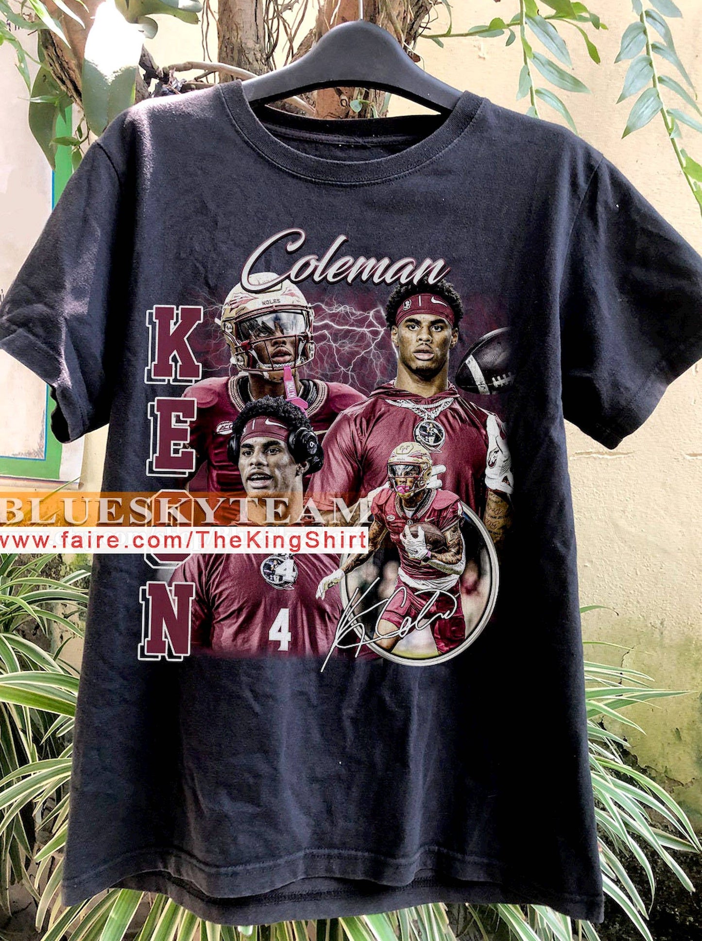 Vintage 90s Keon Coleman Graphic Retro Sport Tee Shirt Unisex T-shirt, Sweatshirt, Hoodie, Long Sleeve Tee - T-Shirt, Sweatshirt, Hoodie