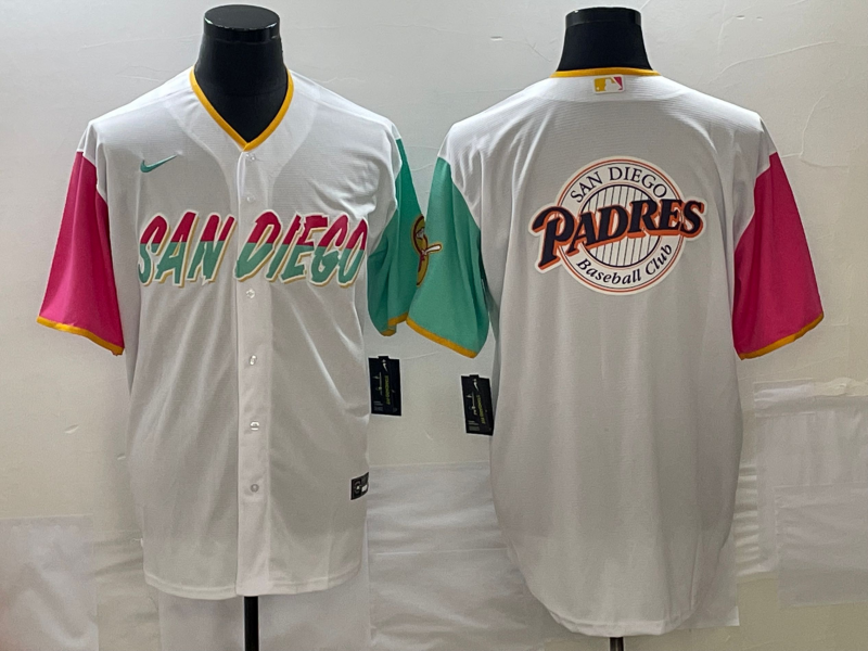 Men's San Diego Padres White City Connect Replica Player Jersey1 baseball jersey product view 1