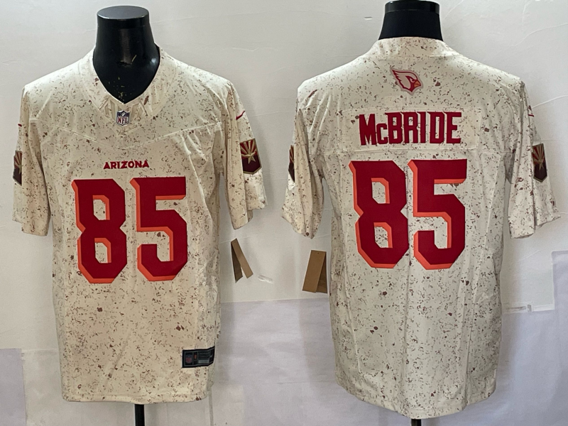 Men's Arizona Cardinals Trey McBride #85 Natural 2025 Rivalries Collection Limited Jersey football jersey product view 1