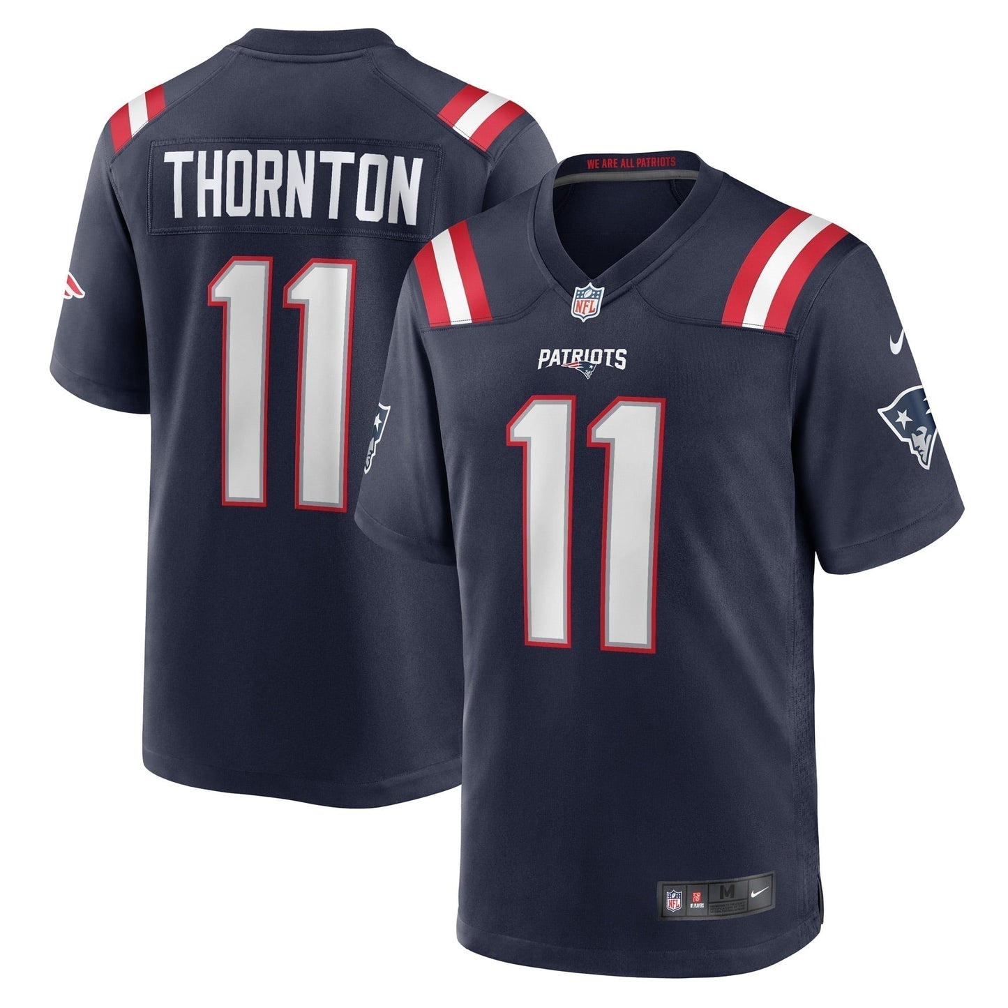 Tyquan Thornton New England Patriots Game Jersey - Navy football jersey product view 1