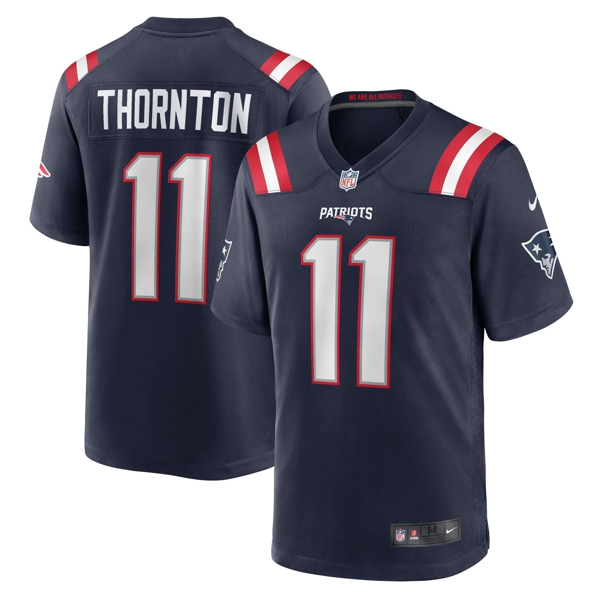 Tyquan Thornton New England Patriots Game Jersey - Navy football jersey product view 1