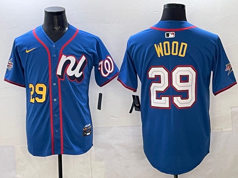 Men's National League James Wood #29 Blue 2025 All-Star Edition Limited Player Jersey baseball jersey product view 1
