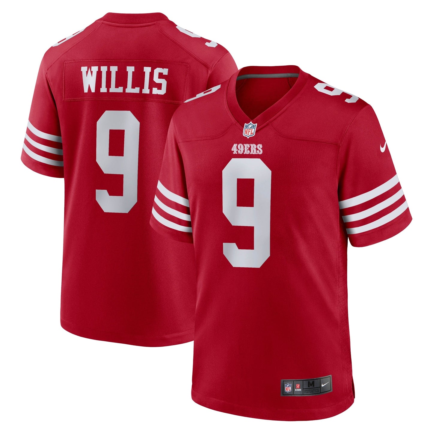 Brayden Willis San Francisco 49ers Team Game Jersey - Scarlet football jersey product view 1