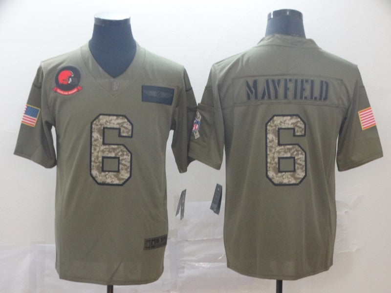 Men's Cleveland Browns Baker Mayfield Olive Player Limited Jersey1 football jersey product view 1