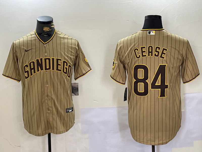 Men's San Diego Padres Dylan Cease Tan Alternate Limited Player Jersey baseball jersey product view 1