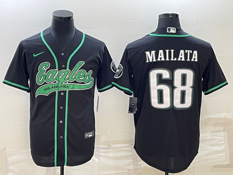 Men's Philadelphia Eagles Jordan Mailata Black Game Jersey Joint Edition basketball jersey product view 1