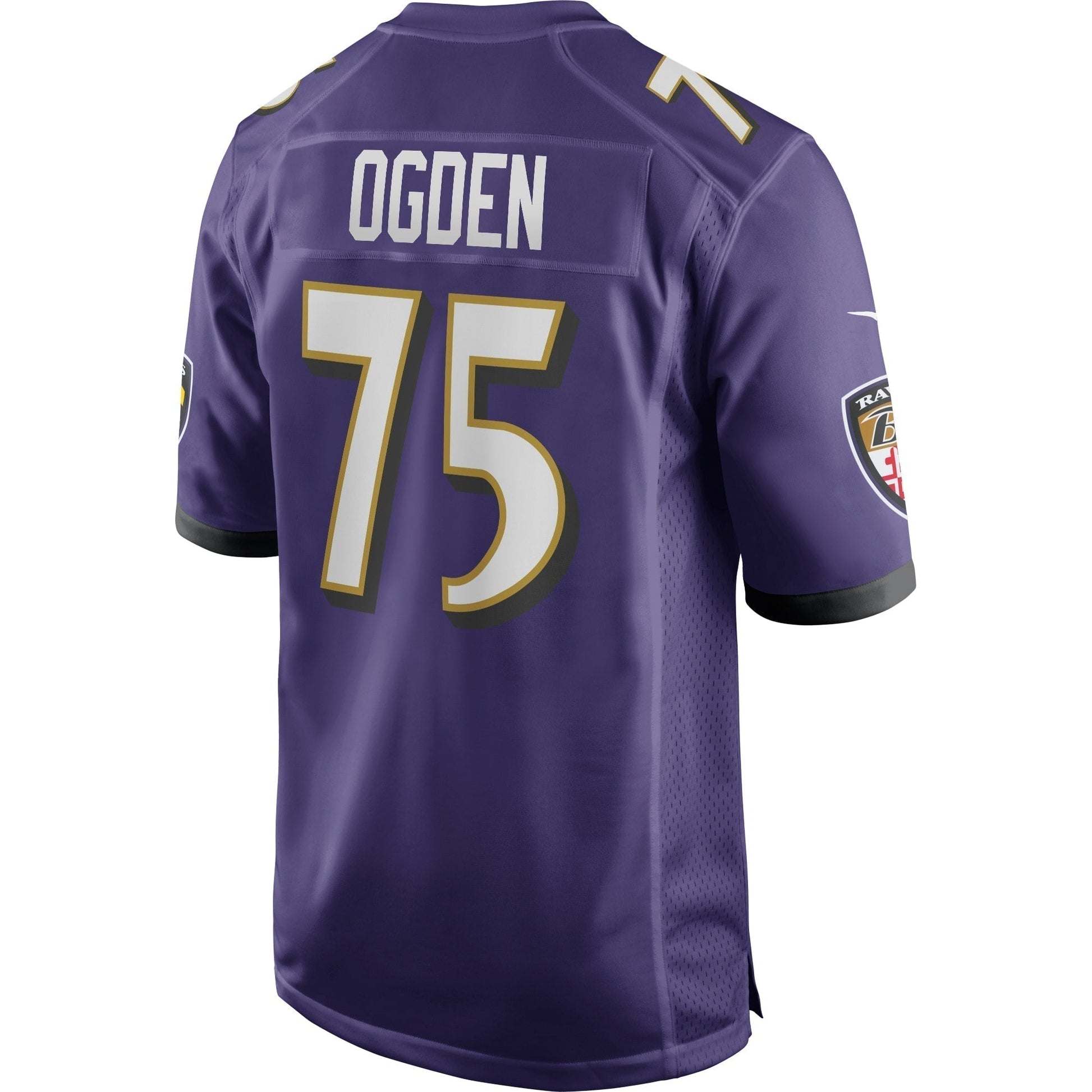 Jonathan Ogden Baltimore Ravens Game Retired Jersey - Purple football jersey product view 3
